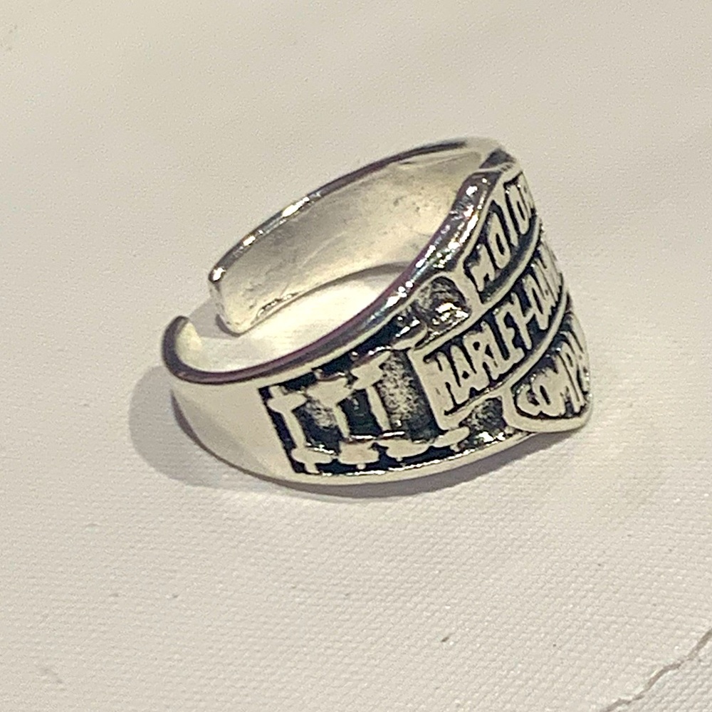 HARLEY DAVIDSON motorcycle company silver tone unisex ring - Picture 3 of 11